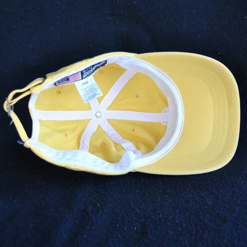 HUF Yellow Dad Hat w/ White Logo & Adjustable Strap